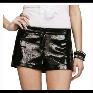 Express Black Sequin Shorts